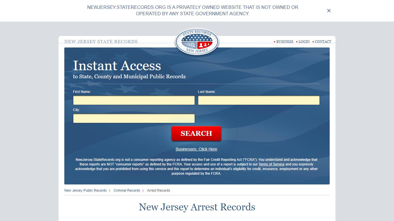 New Jersey Arrest Records | StateRecords.org
